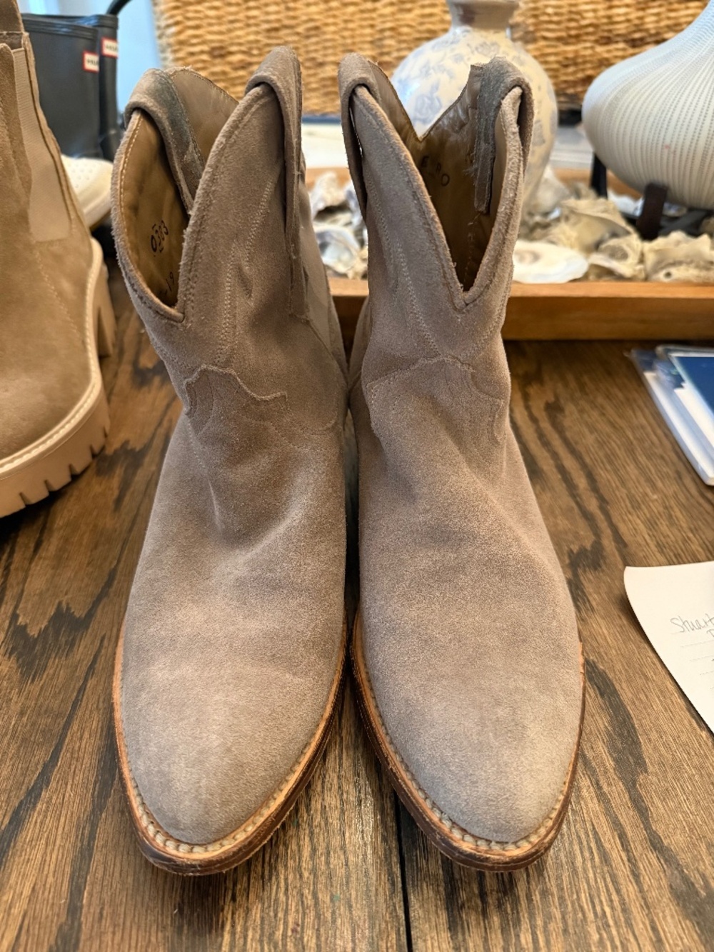 Cuero Jessie ankle boots. Size 8.5. Dove grey. Like new condition. Original box